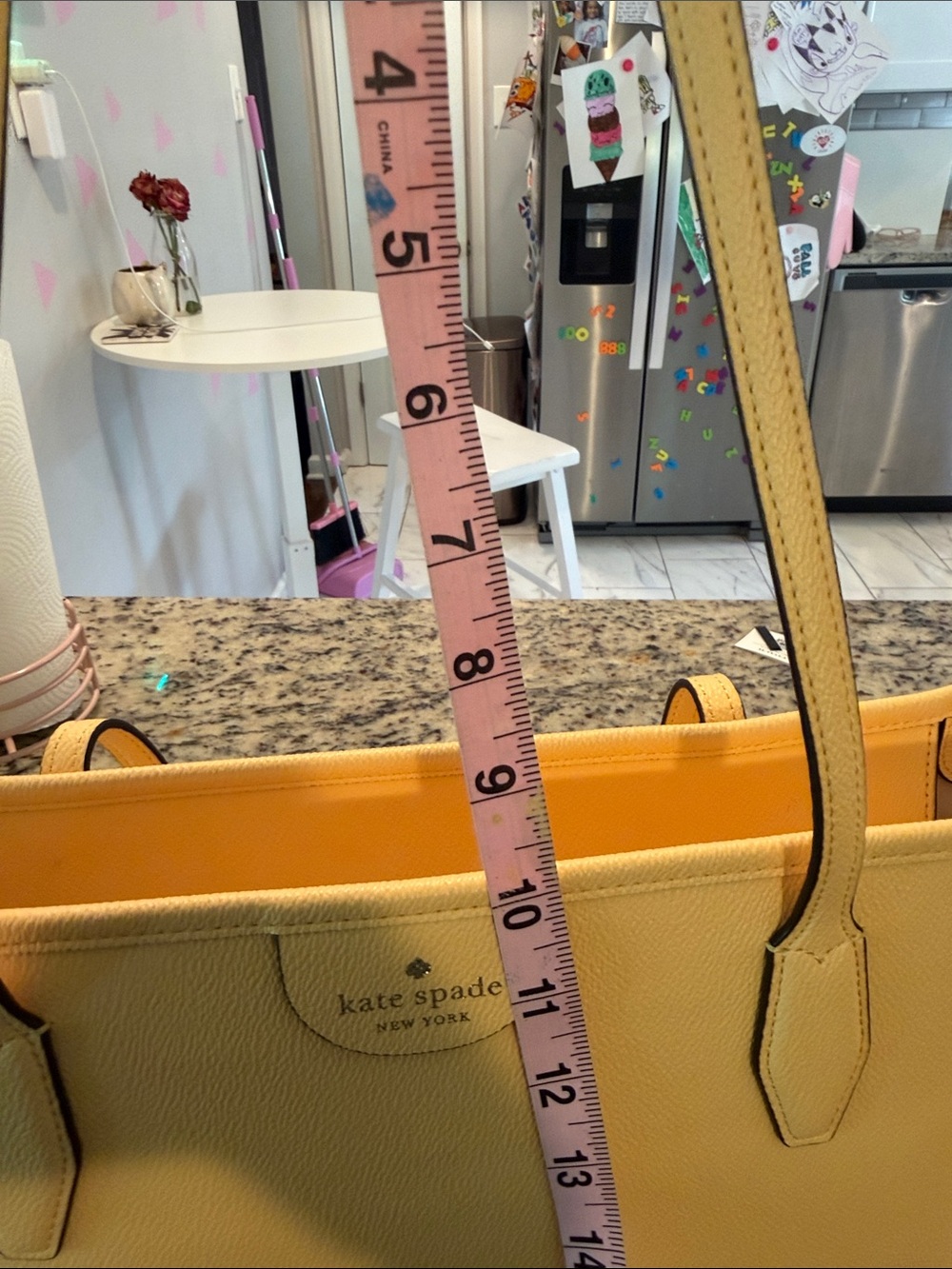 kate spade lemon yellow leather tote - Picture 10 of 15